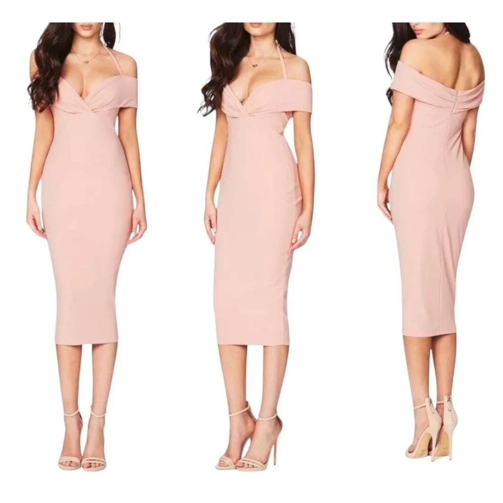 Nookie Cream Midi Dress with Timeless Elegance